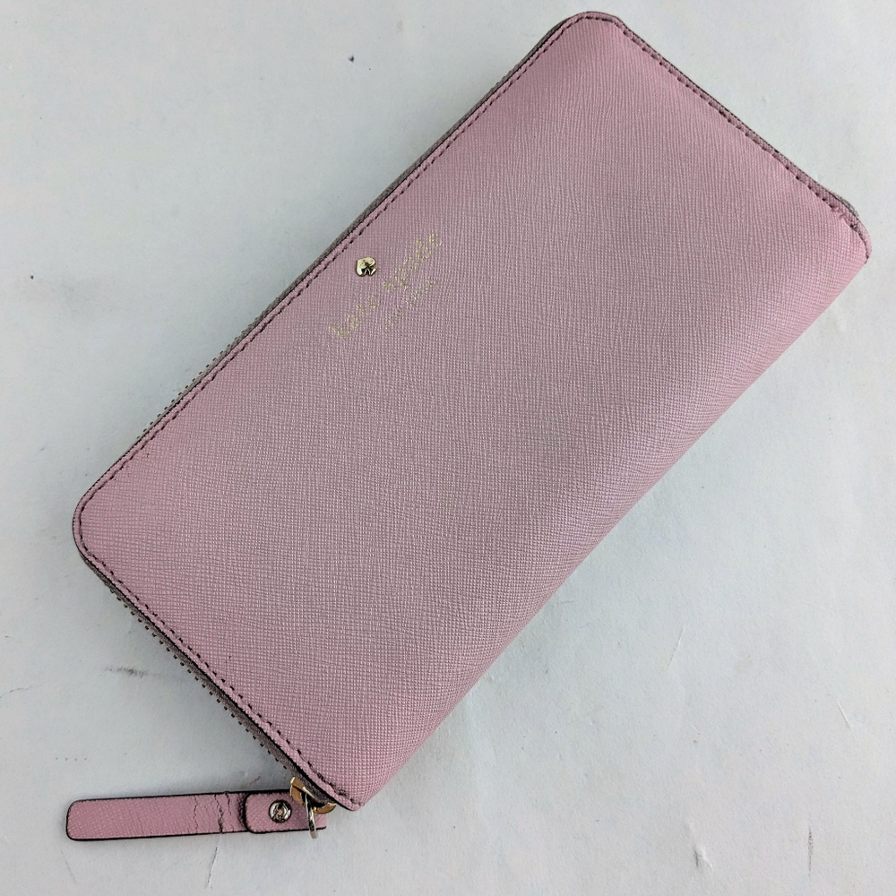Kate Spade Mikas Pond Lacey Wallet Light Pink Pinkbonnet Leather Zipper